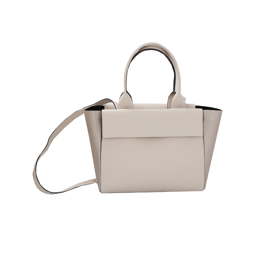 BRUNELLO CUCINELLI-Leather Metallic Monili Tote-OAT