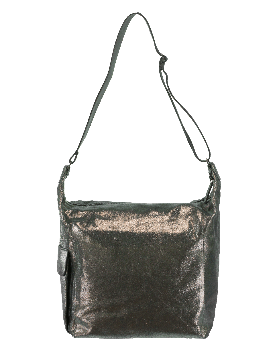 BRUNELLO CUCINELLI-Leather Crossbody Tote Bag-SILVER