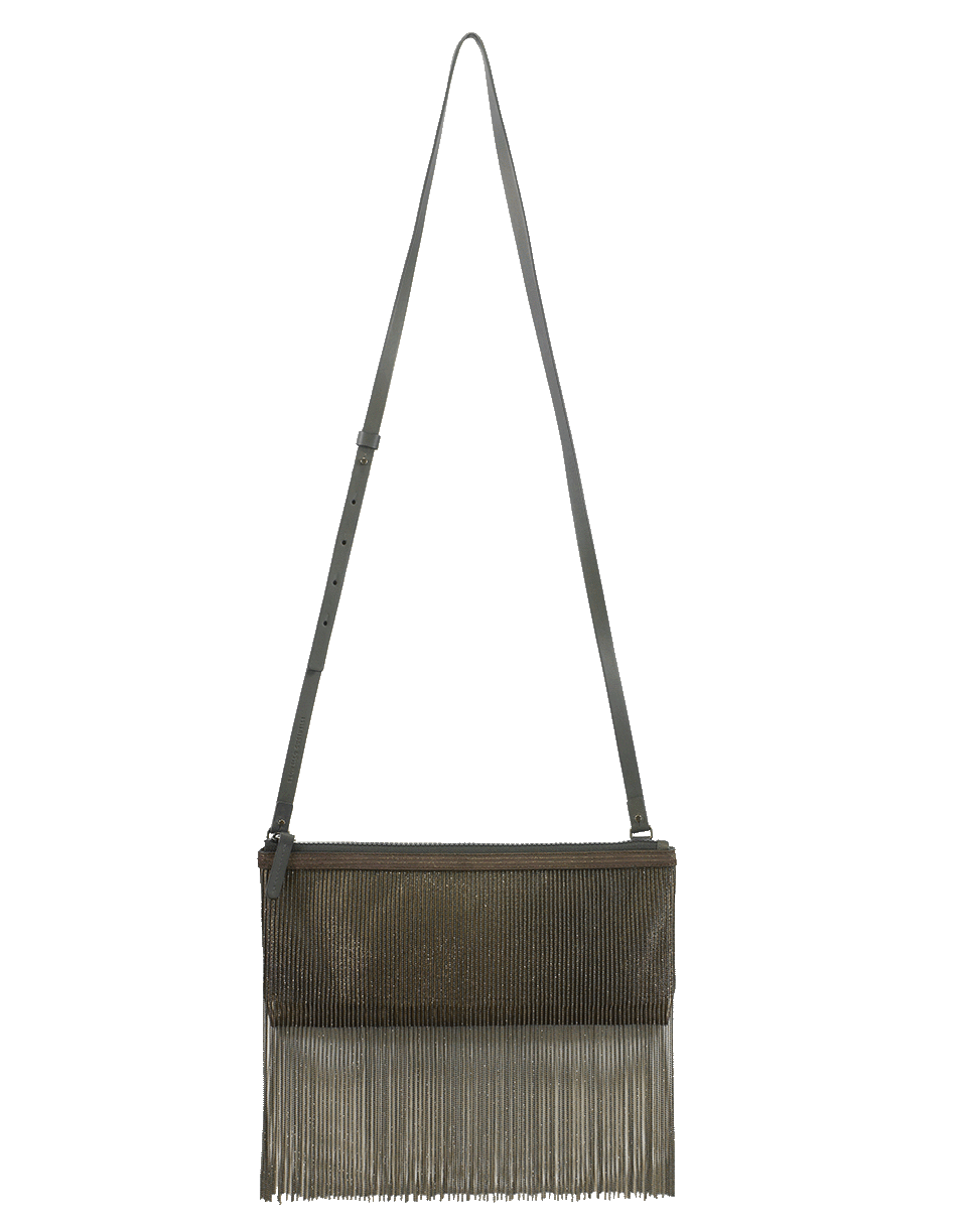 BRUNELLO CUCINELLI-Monili Fringe Crossbody Bag-ANTRACITE