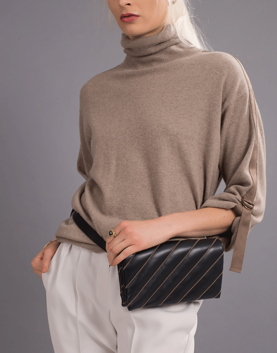 BRUNELLO CUCINELLI-Monili Detail Belt Back Bag-BLACK