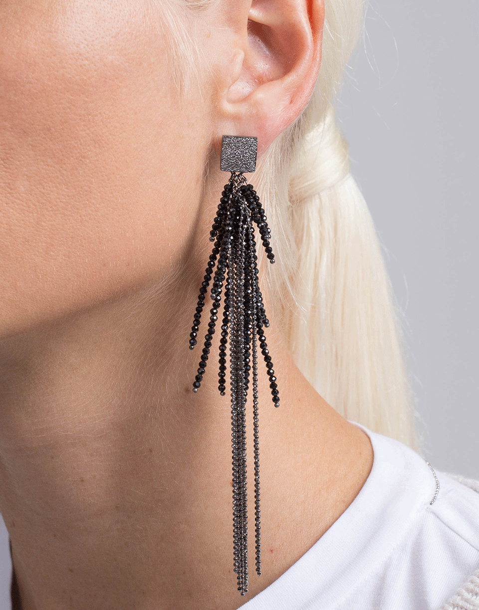 BRUNELLO CUCINELLI-Monili Beaded Earrings-BLACK