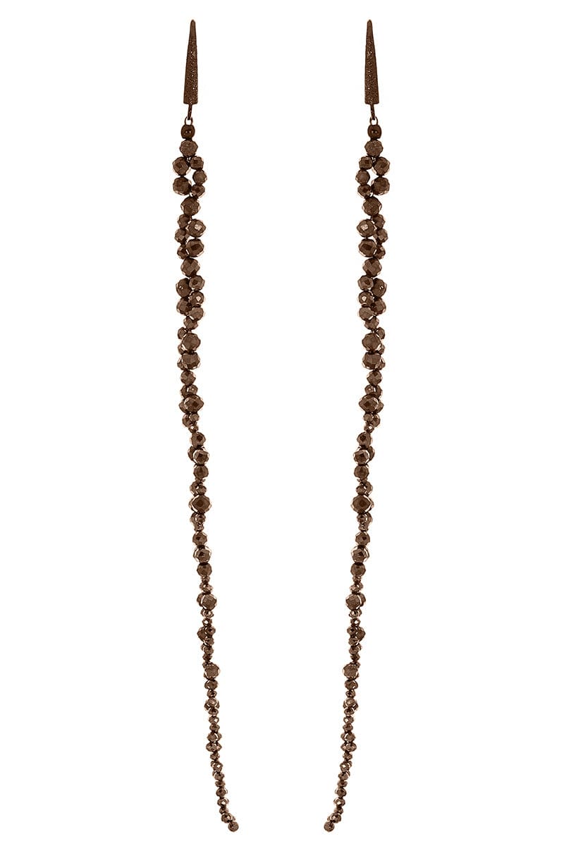 BRUNELLO CUCINELLI-Hematite Drop Earrings - Brown-BROWN