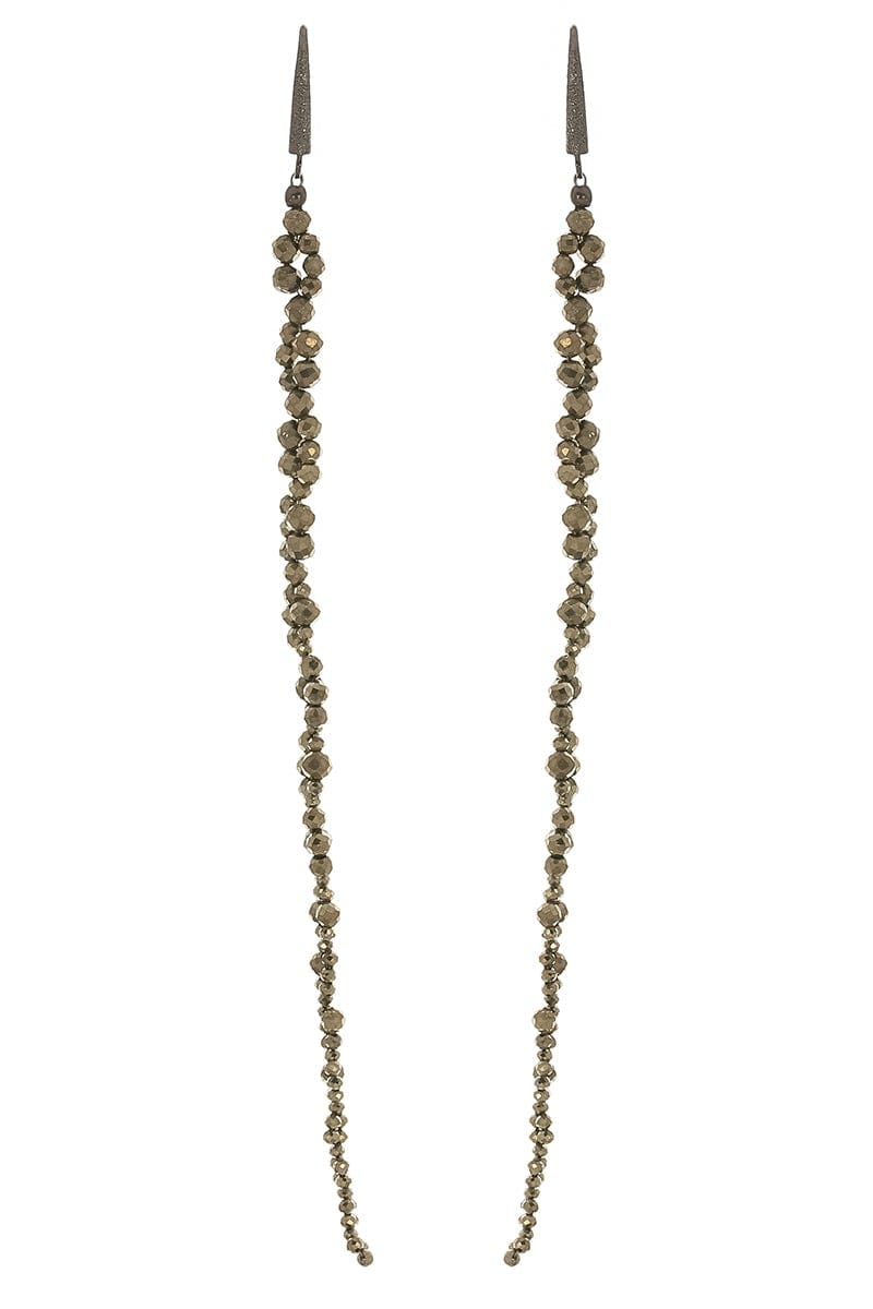 BRUNELLO CUCINELLI-Hematite Drop Earrings-PIRITE