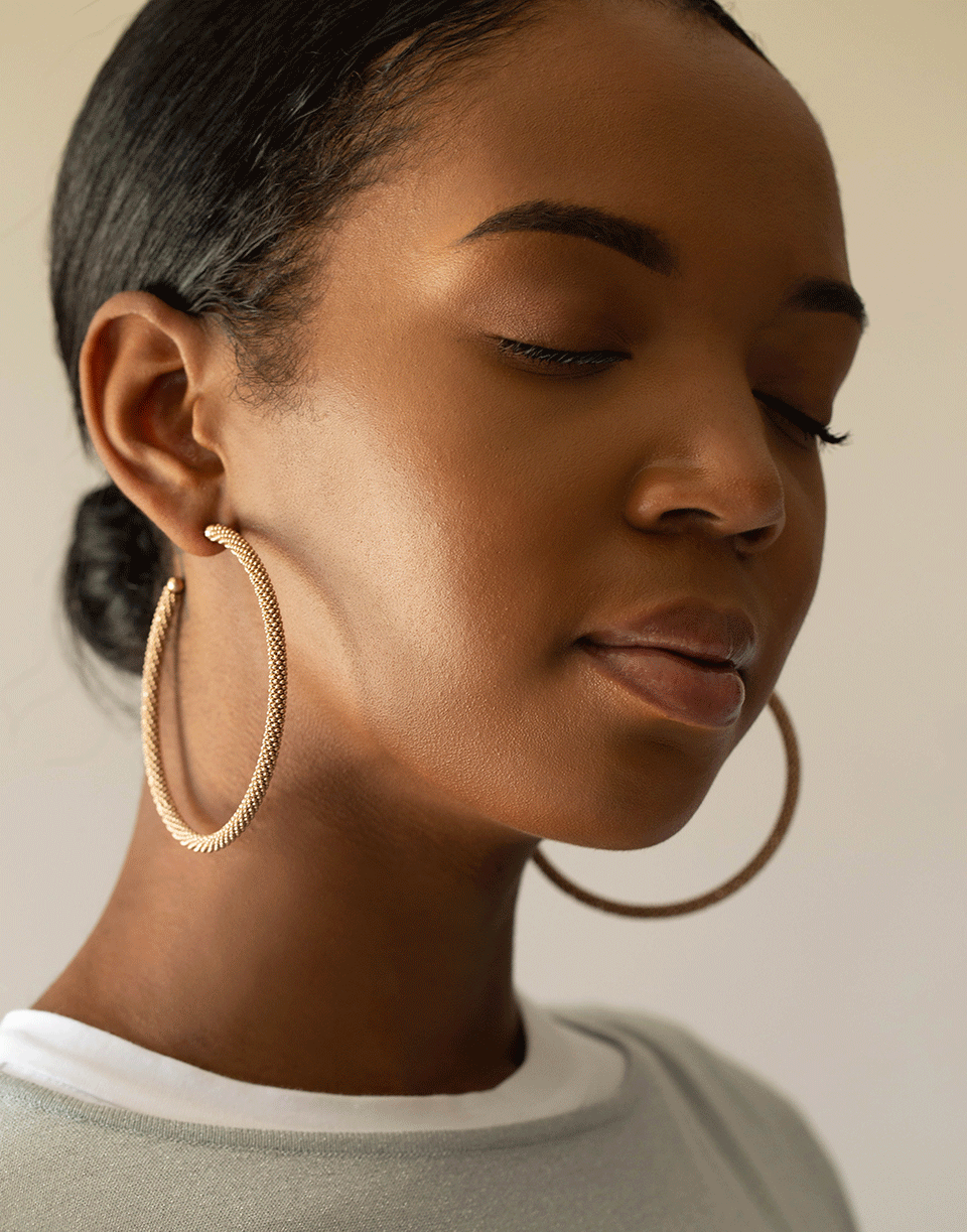 BRUNELLO CUCINELLI-Oversized Monili Hoop Earrings-ROSE GOLD
