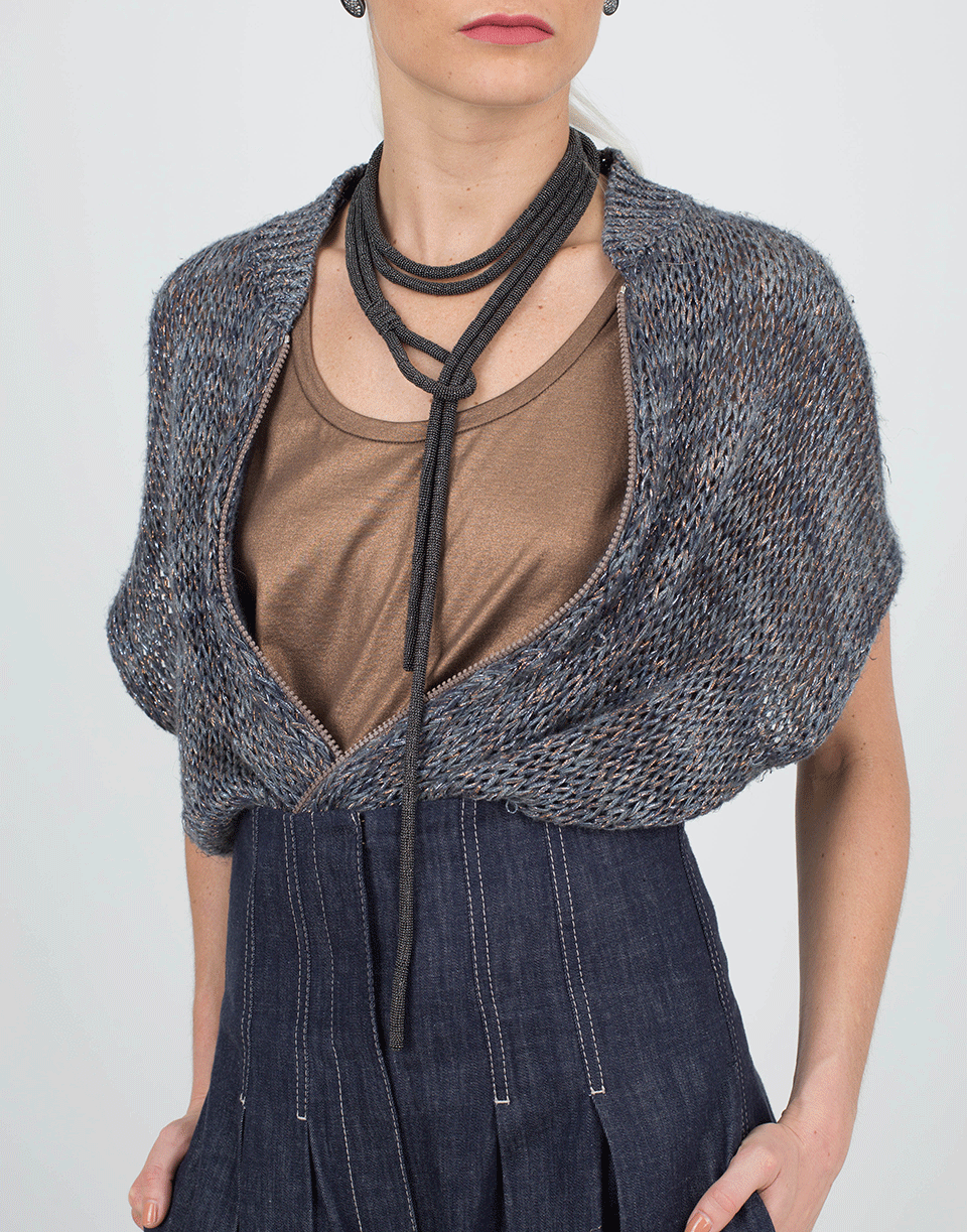 BRUNELLO CUCINELLI-Monili Tubular Wrap Necklace-BLACK