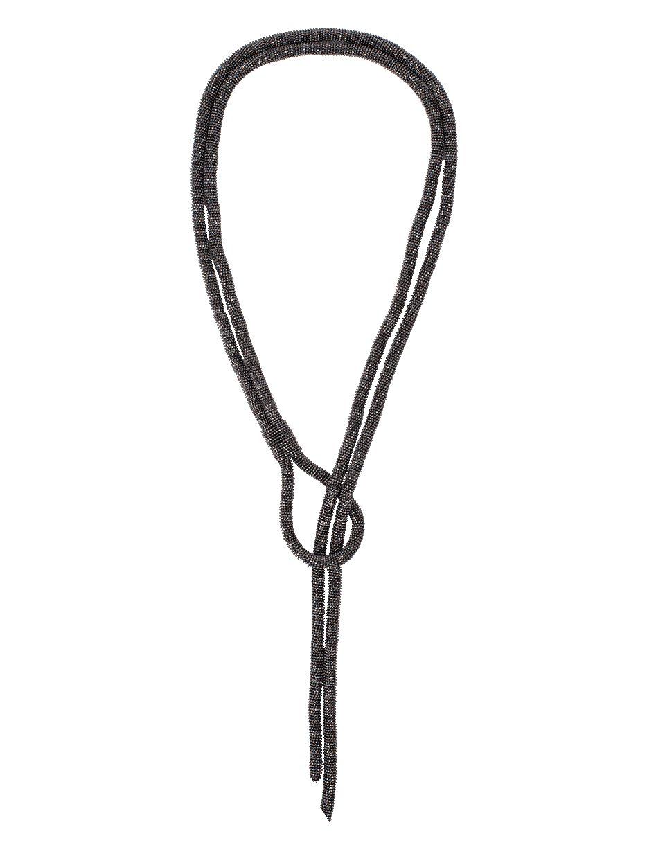 BRUNELLO CUCINELLI-Monili Tubular Wrap Necklace-BLACK