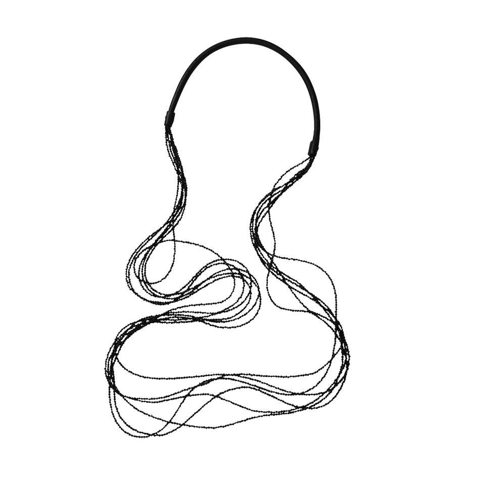 BRUNELLO CUCINELLI-Multi-Strand Black Necklace-BLACK