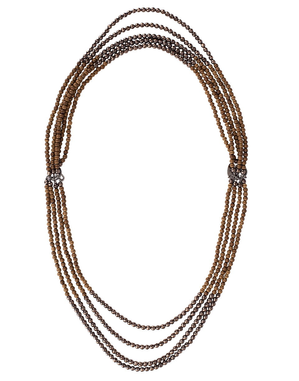 BRUNELLO CUCINELLI-Hematite And Wood Monili Necklace-BROWN