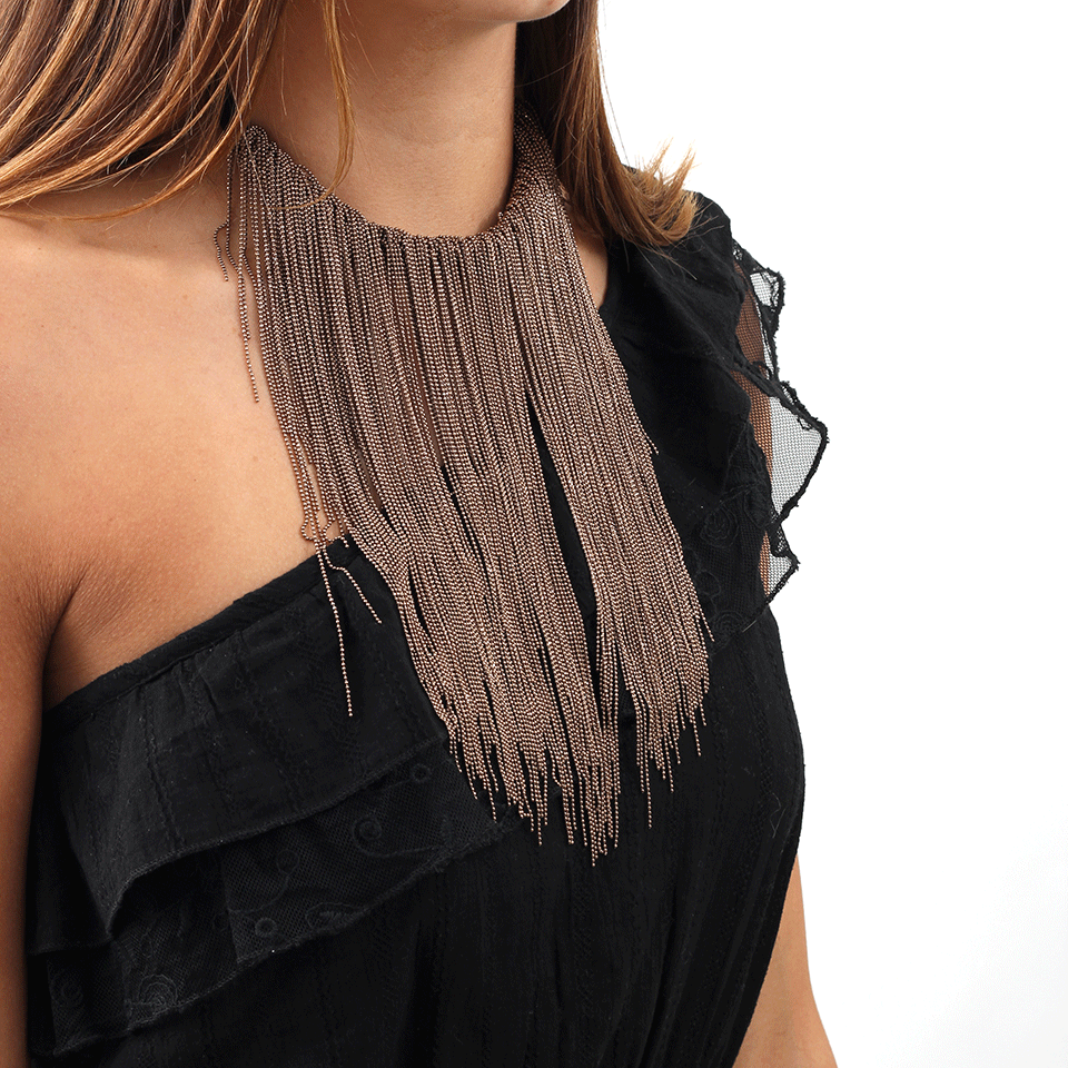 BRUNELLO CUCINELLI-Monili Fringe Necklace-GOLD