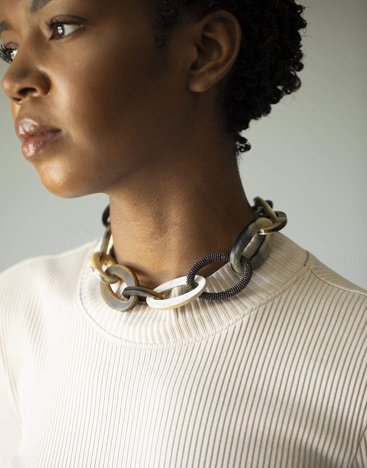 BRUNELLO CUCINELLI-Short Horn Chain Necklace-HORN