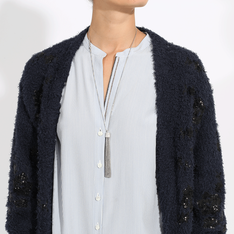 BRUNELLO CUCINELLI-Monili Fringe Tassel Necklace-SILVER