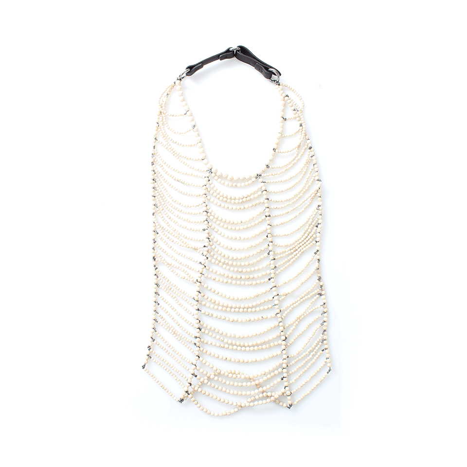 BRUNELLO CUCINELLI-Riverstone Breast Plate Necklace-VANILLA