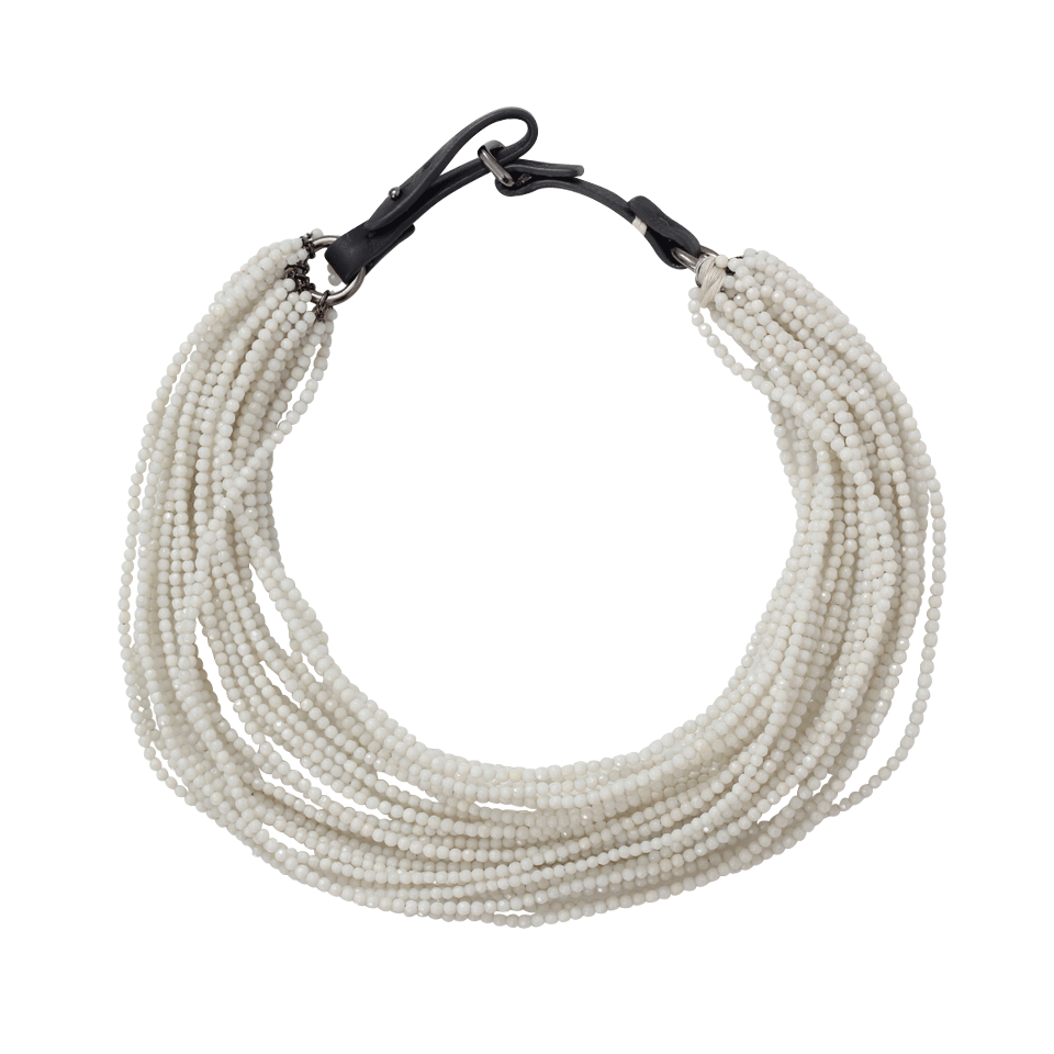 BRUNELLO CUCINELLI-White Coral Necklace-WHITE