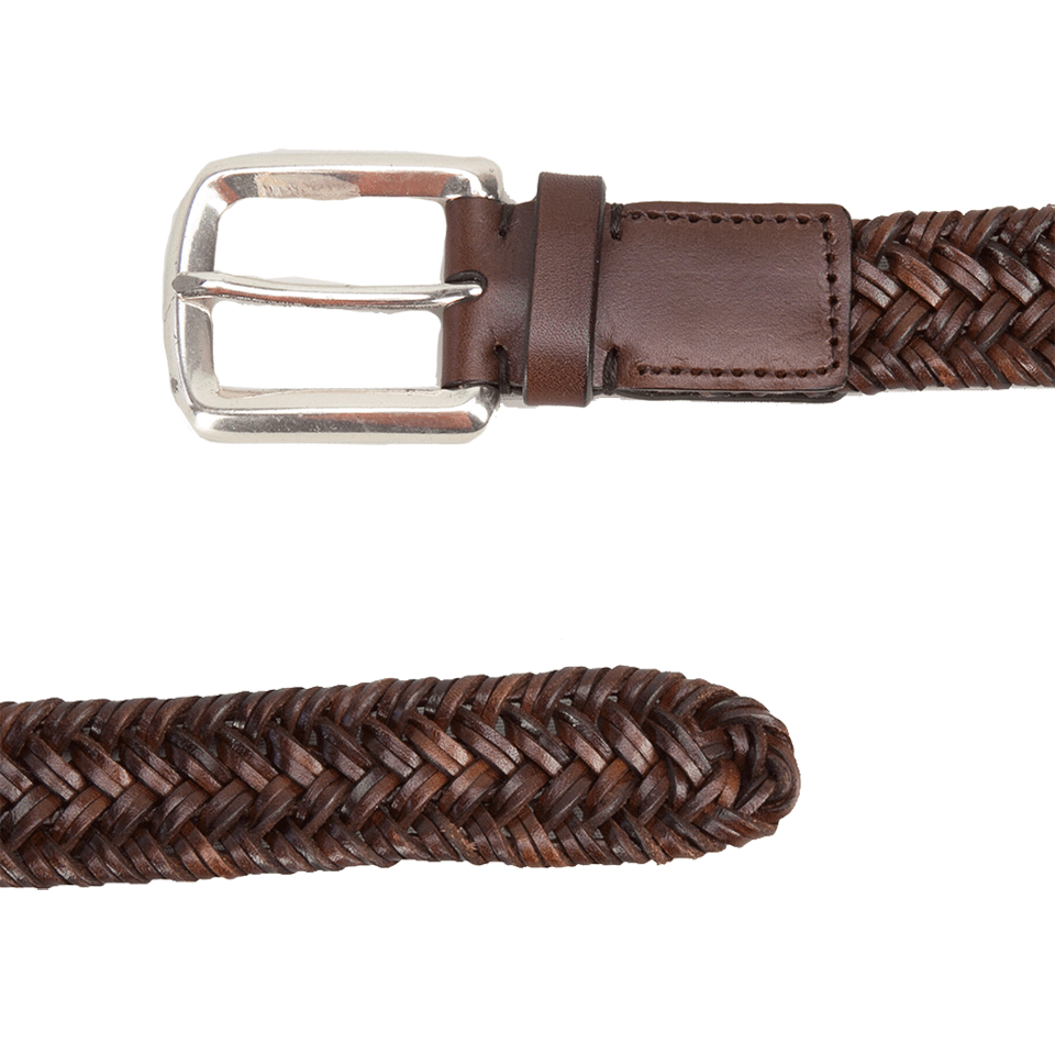 BRUNELLO CUCINELLI-Leather Braided Belt-