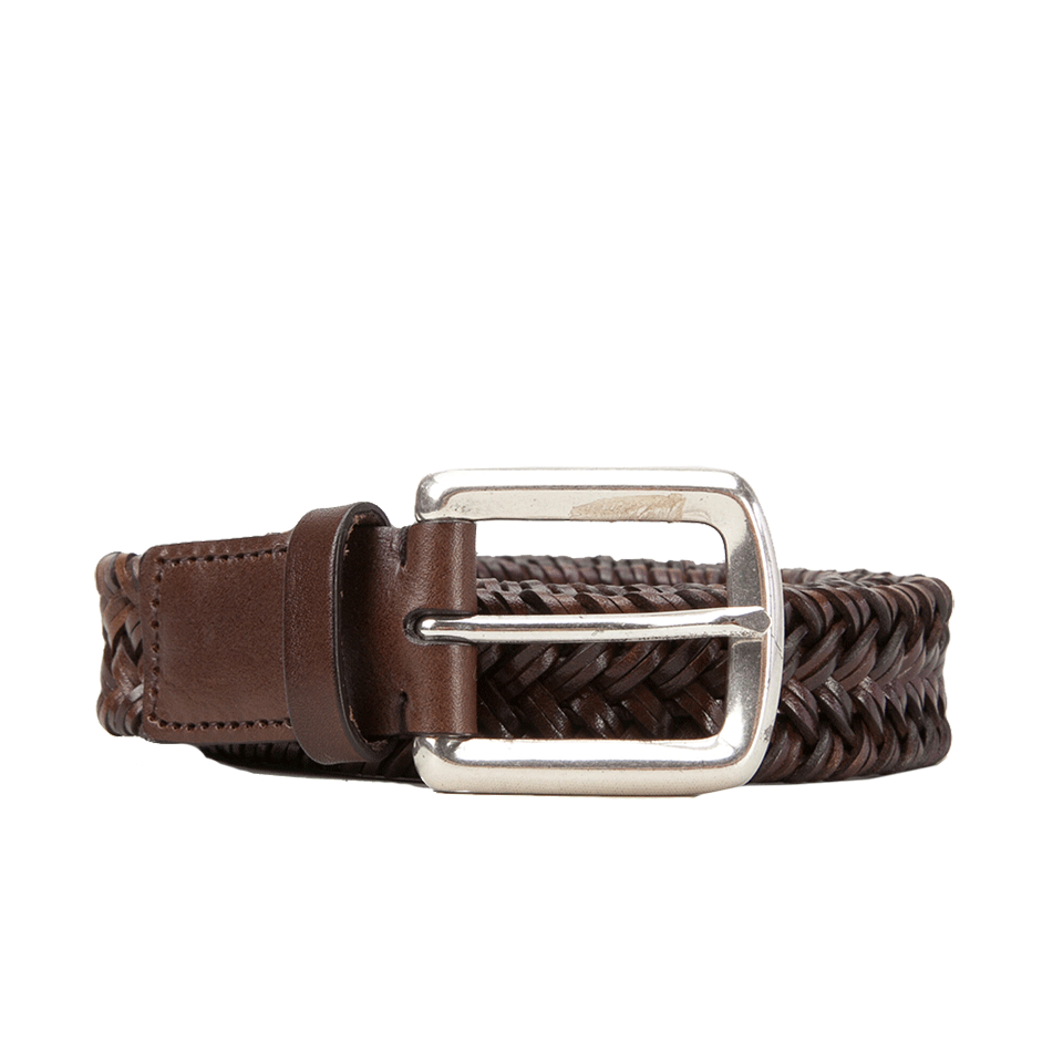 BRUNELLO CUCINELLI-Leather Braided Belt-