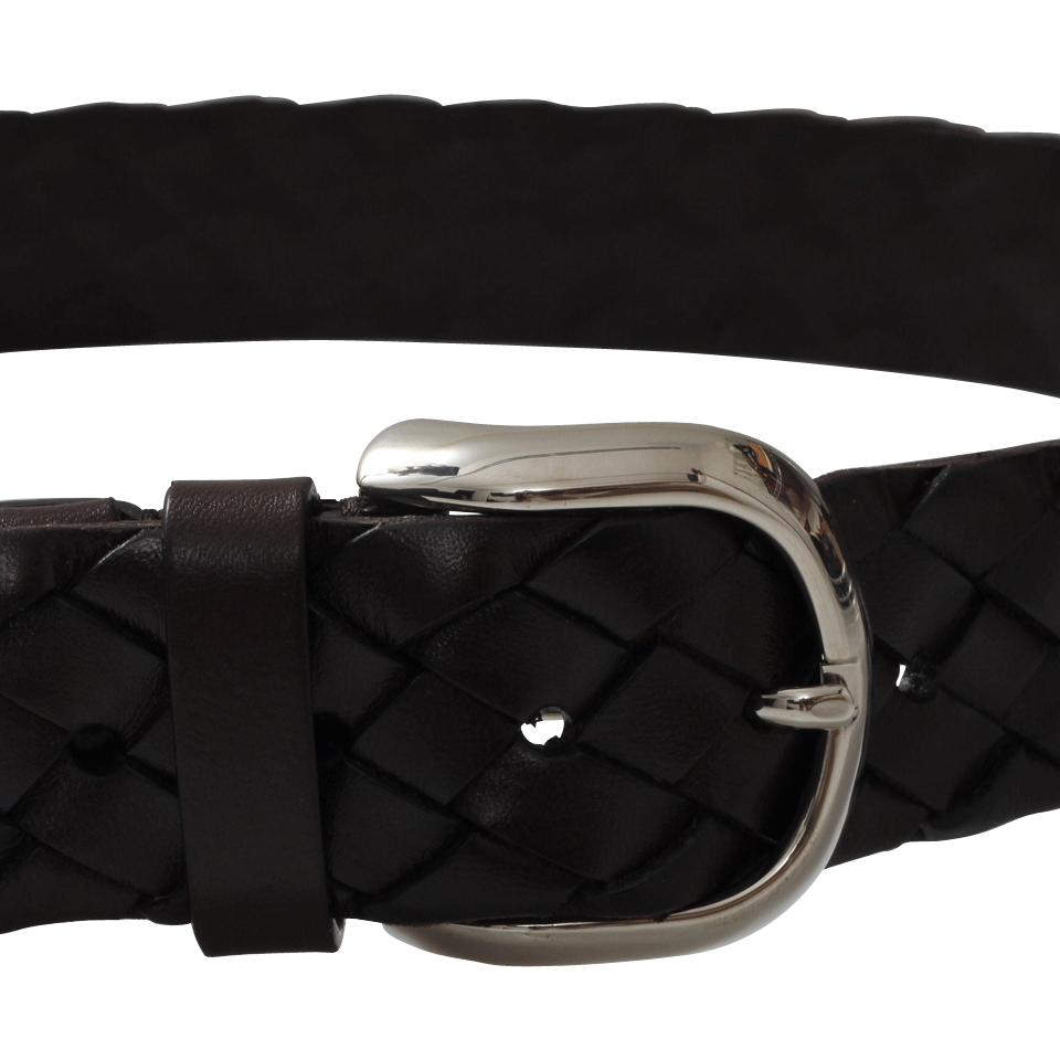 BRUNELLO CUCINELLI-Wide Braided Leather Belt-