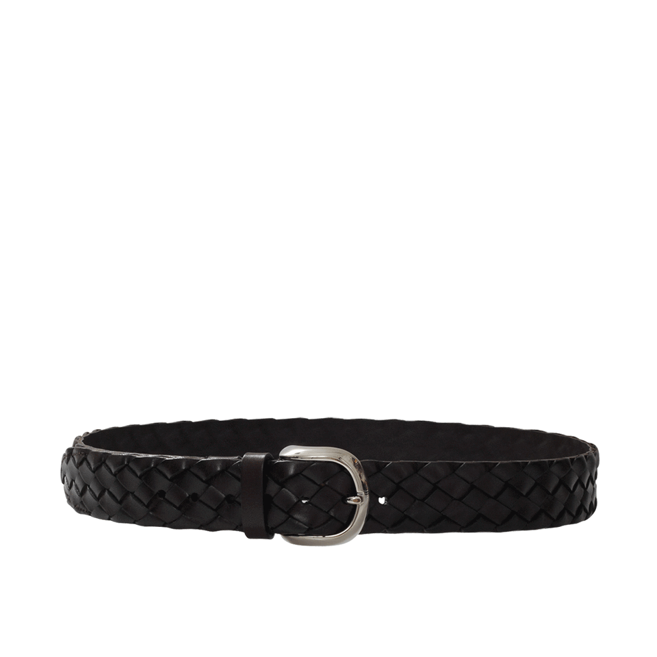 BRUNELLO CUCINELLI-Wide Braided Leather Belt-