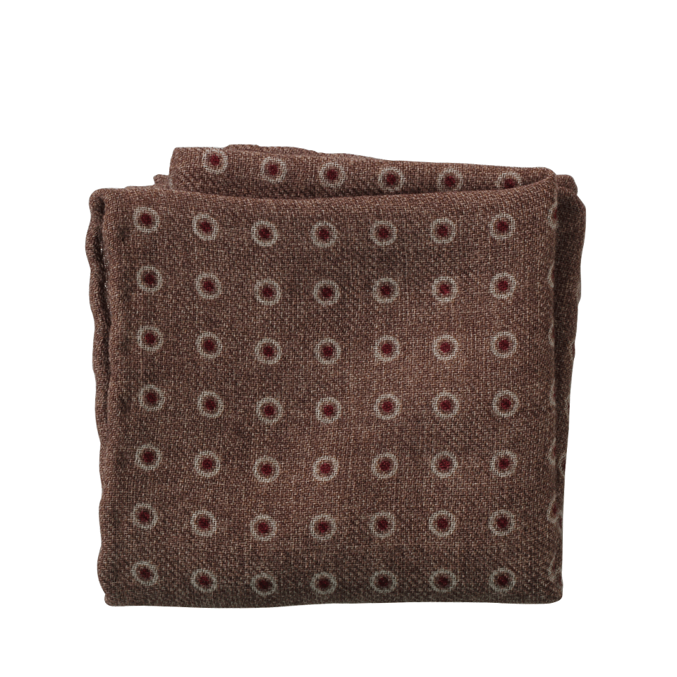 BRUNELLO CUCINELLI-Circle Dot Pocket Square-BEIGE