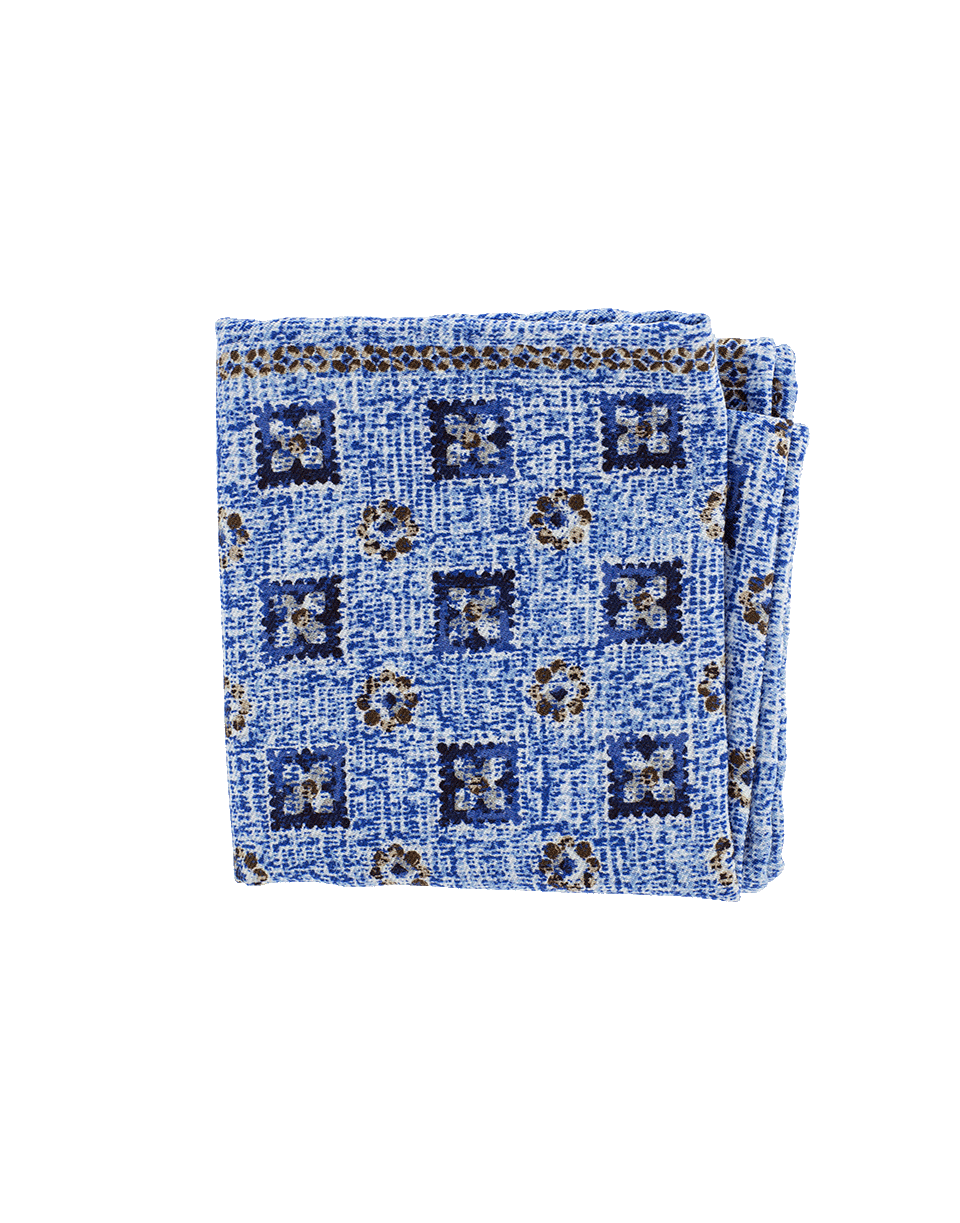 BRUNELLO CUCINELLI-Pocket Square-BLU/BRWN