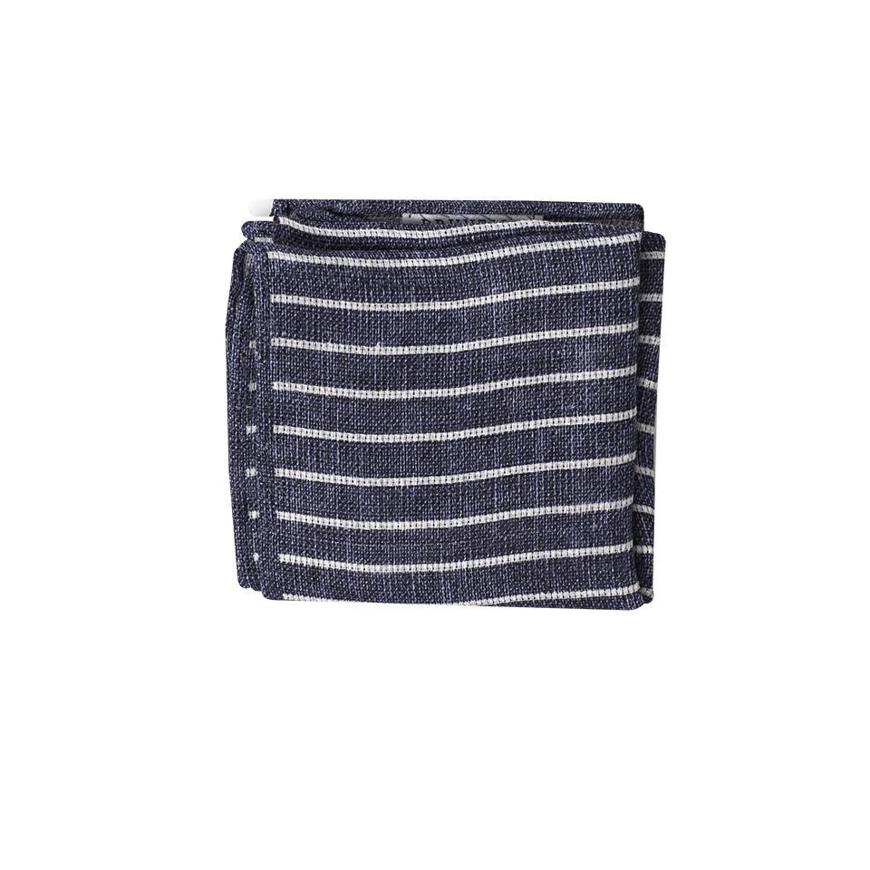 BRUNELLO CUCINELLI-Striped Pocket Square-BLUE