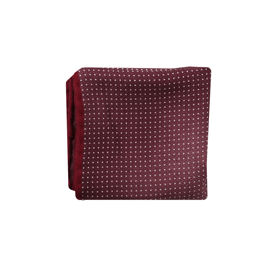 BRUNELLO CUCINELLI-Polka Dot Pocket Square-BURGUNDY
