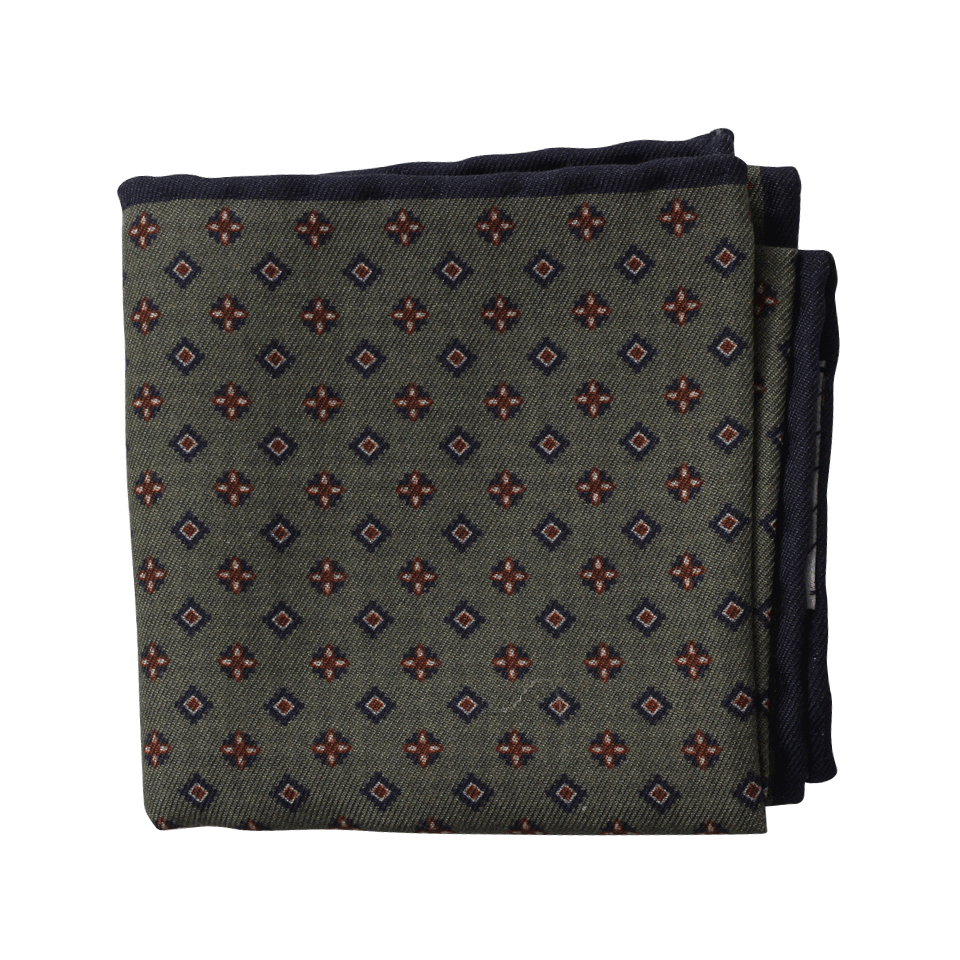 BRUNELLO CUCINELLI-Diamond Star Pocket Square-GREEN