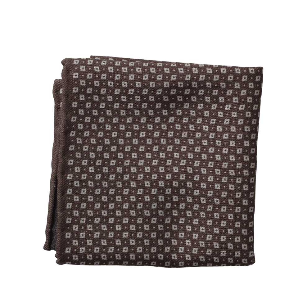BRUNELLO CUCINELLI-Tiny Diamond Pocket Square-GREY