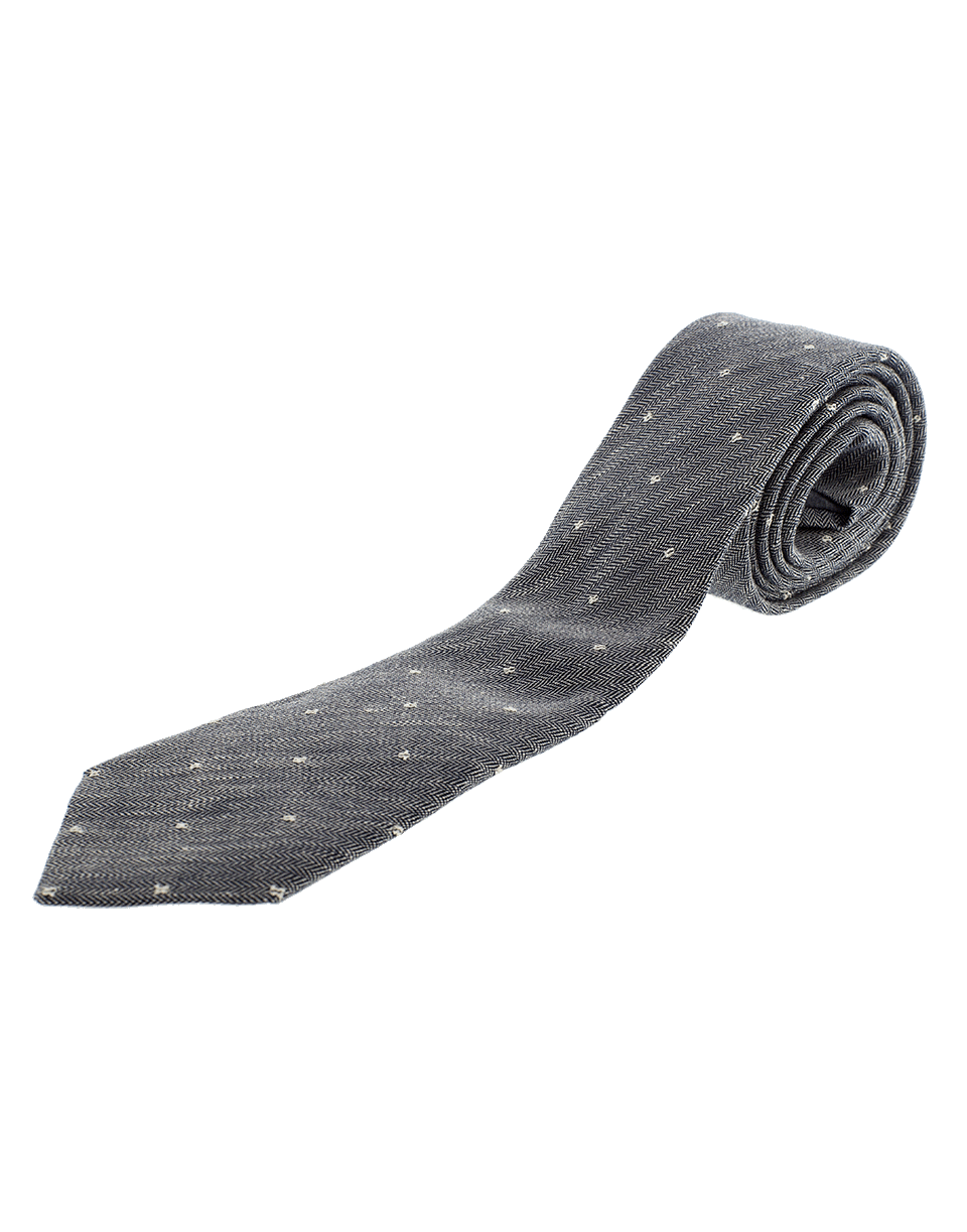 BRUNELLO CUCINELLI-White Dot Tie-GREY