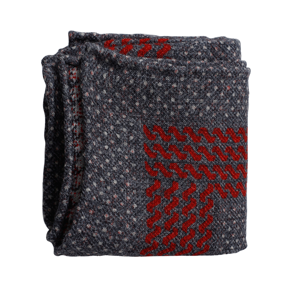 BRUNELLO CUCINELLI-Pocket Square-GRY/RED