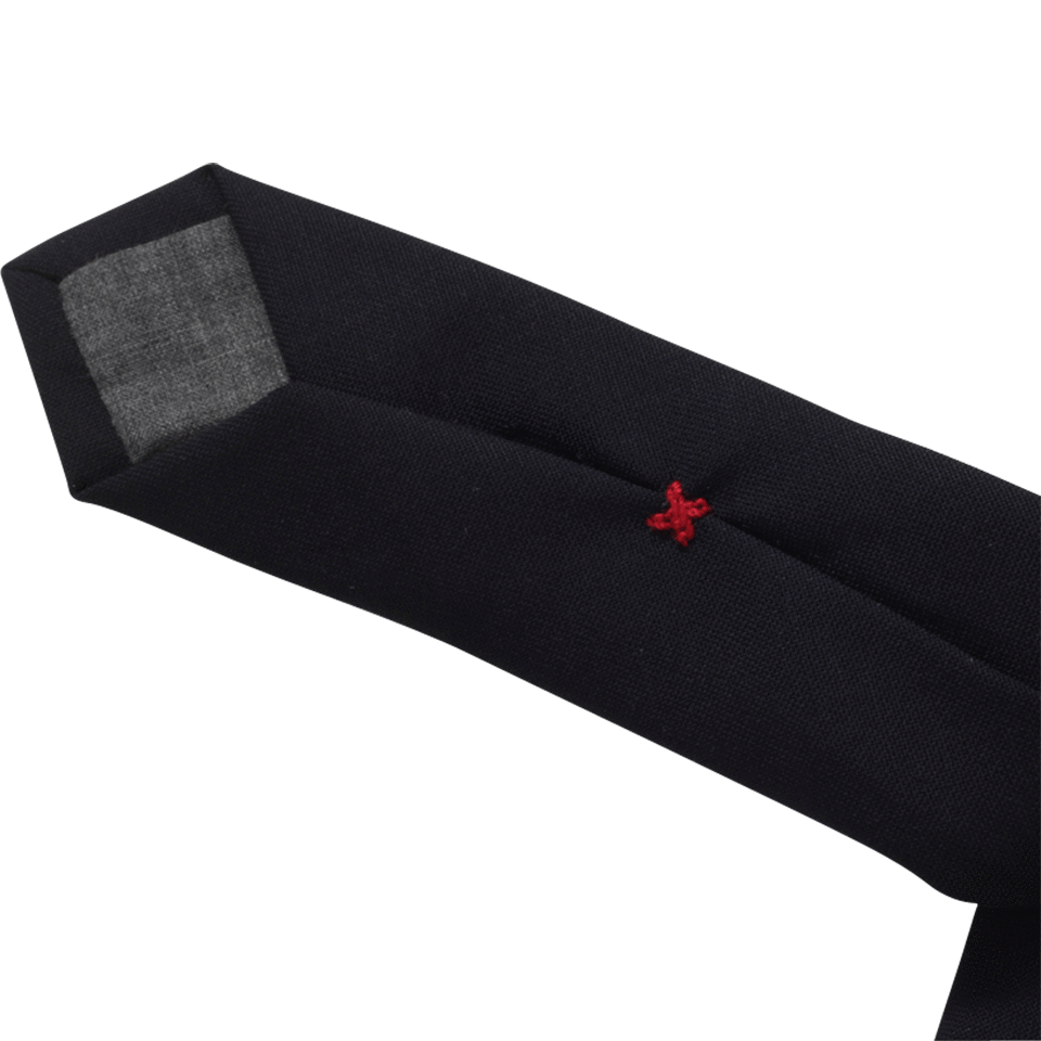 BRUNELLO CUCINELLI-Solid Wool Tie-NAVY