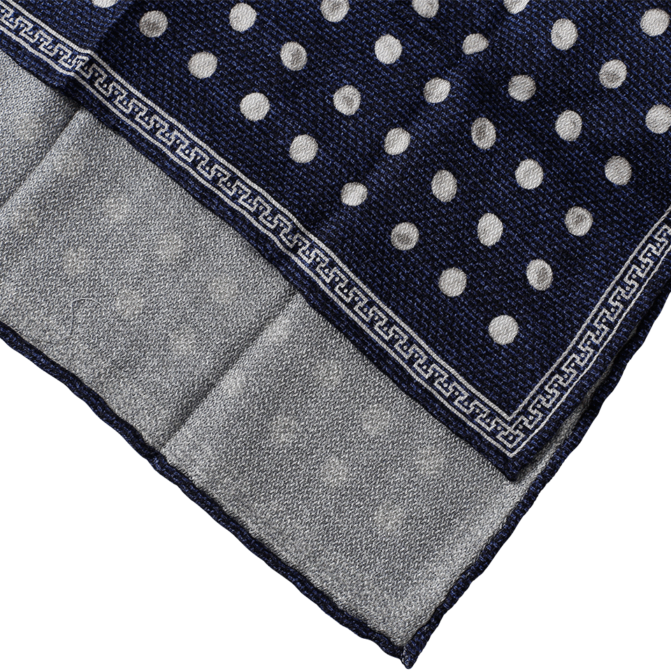 BRUNELLO CUCINELLI-Pocket Square-NVY/WHT