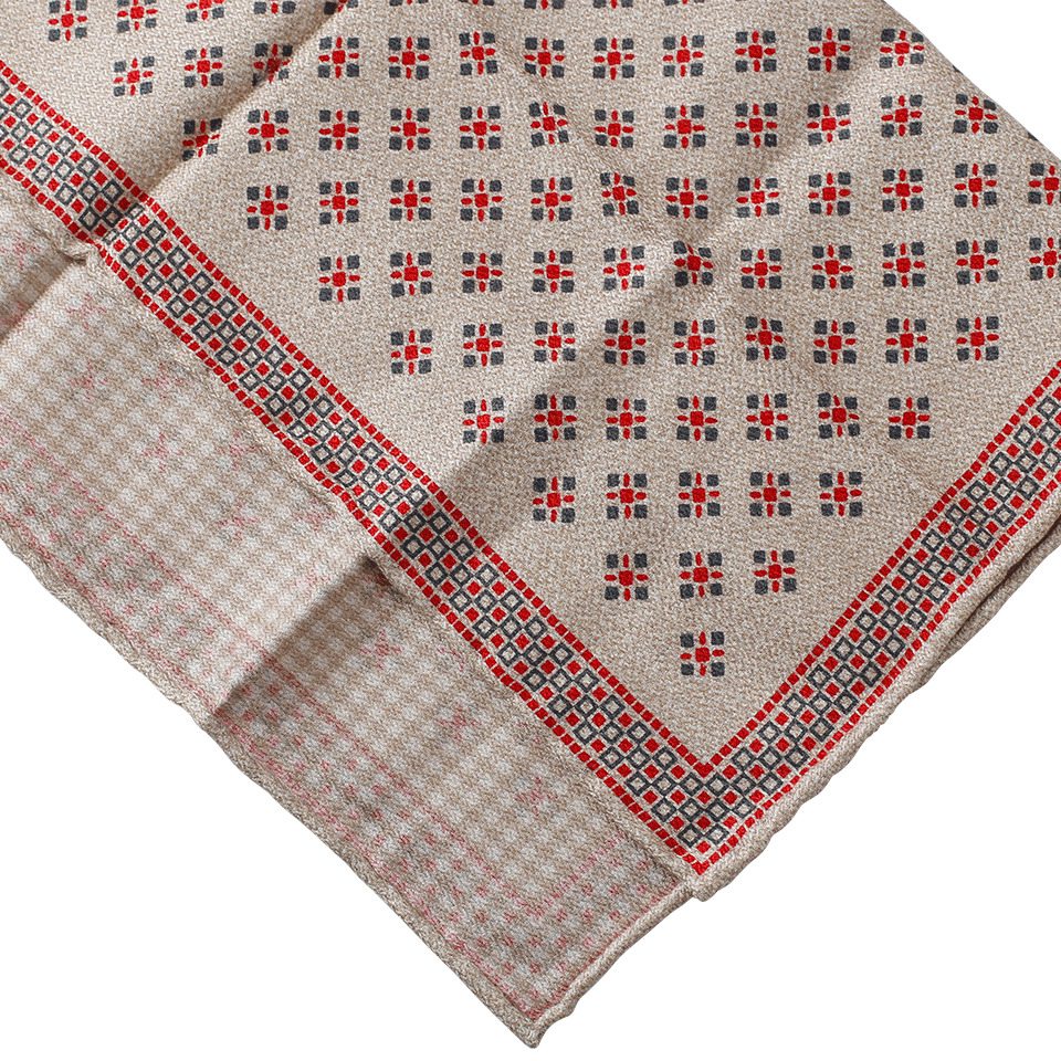 BRUNELLO CUCINELLI-Pocket Square-TAN/RED
