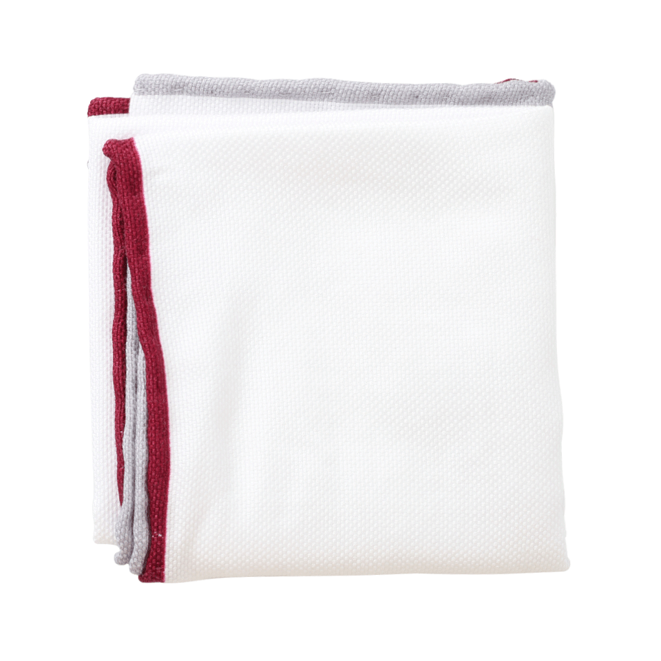 BRUNELLO CUCINELLI-Colored Edge Pocket Square-WHT/WINE