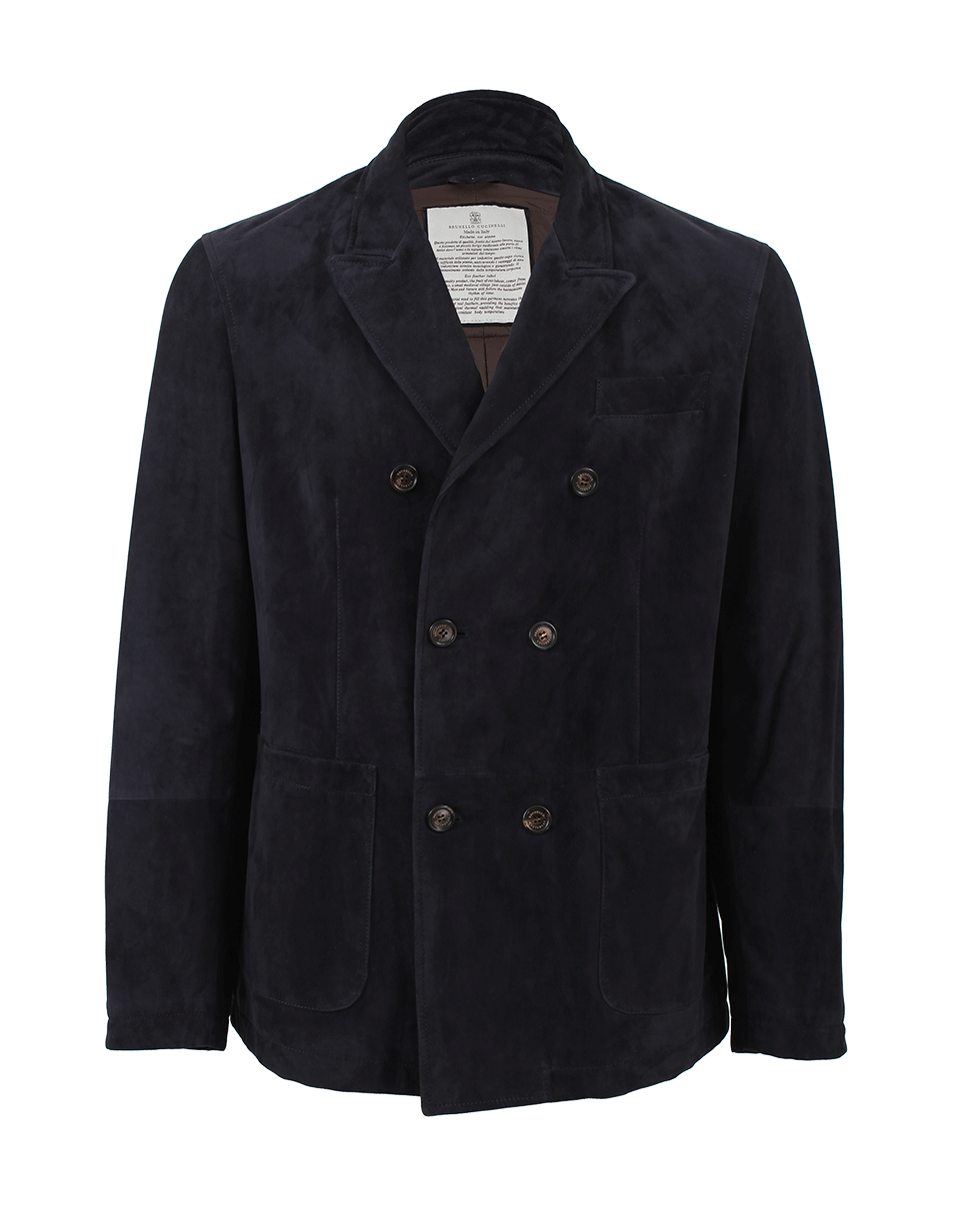 BRUNELLO CUCINELLI-Suede Double-Breasted Jacket-