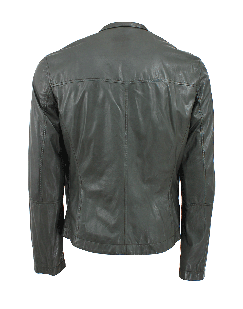 BRUNELLO CUCINELLI-Men's Leather Moto Jacket-