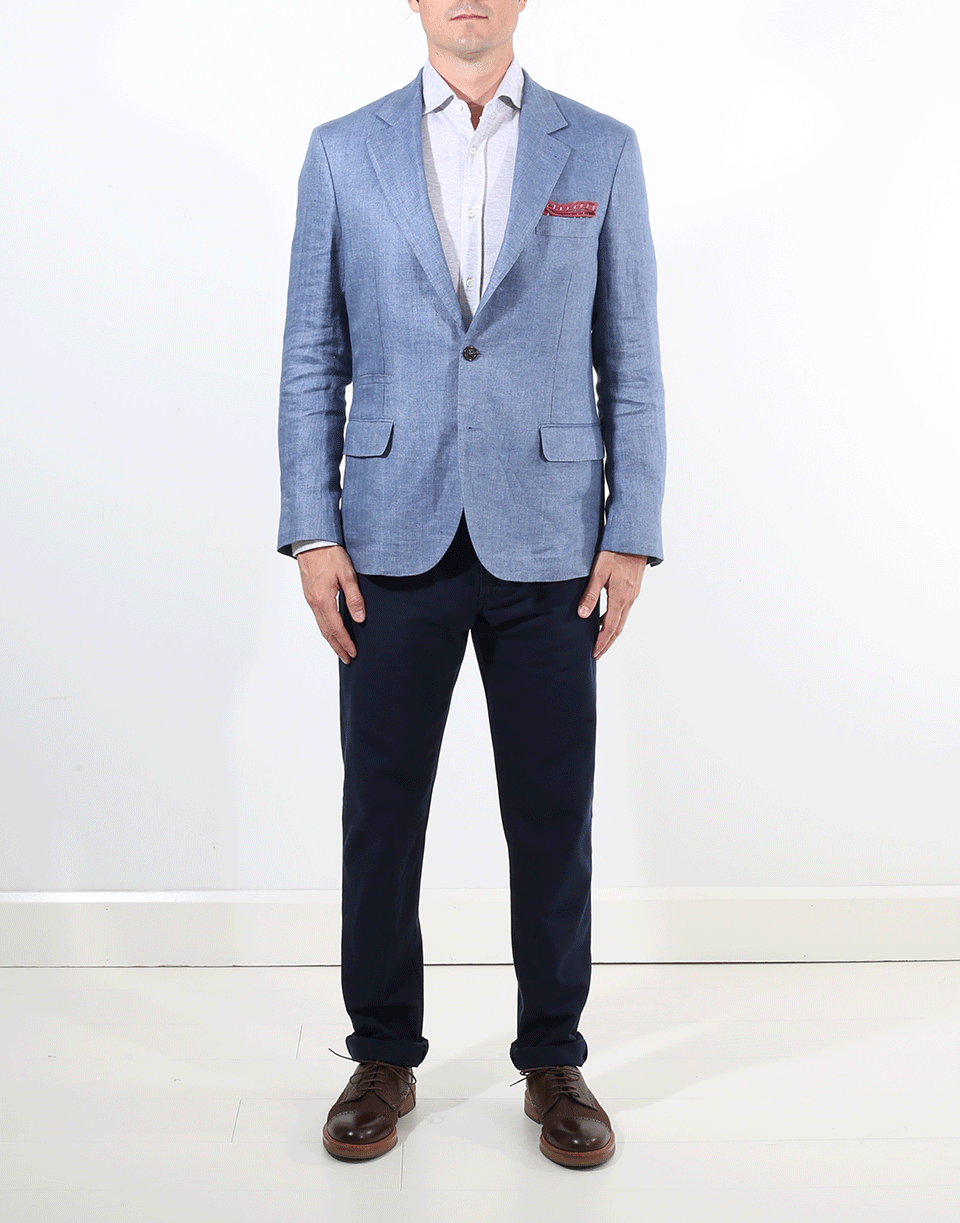 BRUNELLO CUCINELLI-Chambray Herringbone Jacket-