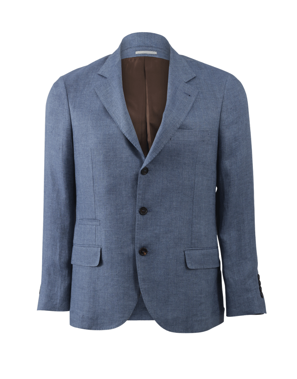 BRUNELLO CUCINELLI-Chambray Herringbone Jacket-