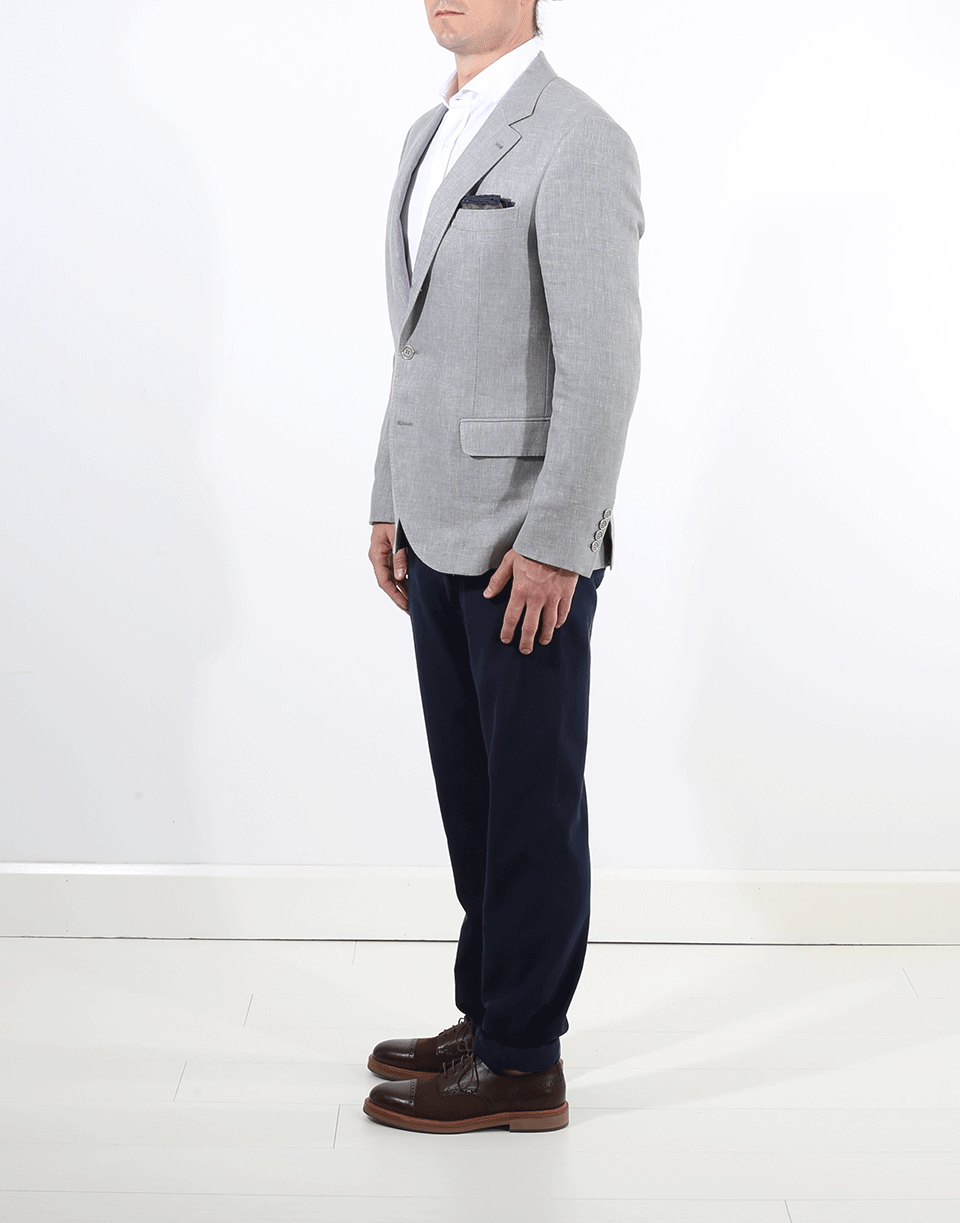 BRUNELLO CUCINELLI-Linen Metal Button Jacket-