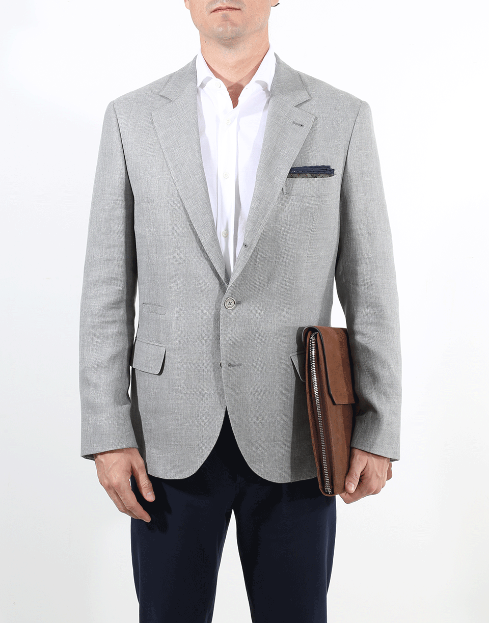 BRUNELLO CUCINELLI-Linen Metal Button Jacket-