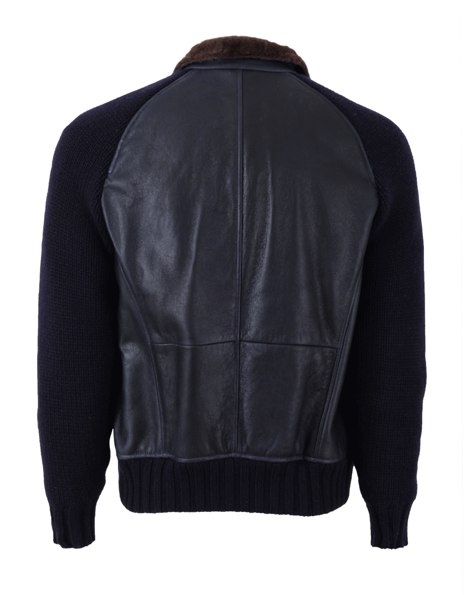 BRUNELLO CUCINELLI-Leather Bomber Jacket-