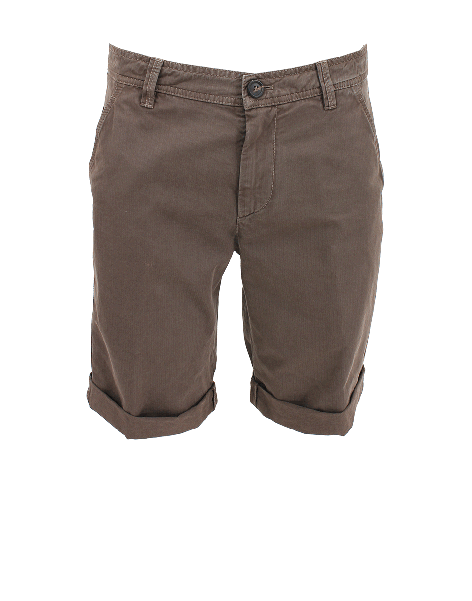 BRUNELLO CUCINELLI-Men's Chevron Cuffed Bermuda Short-