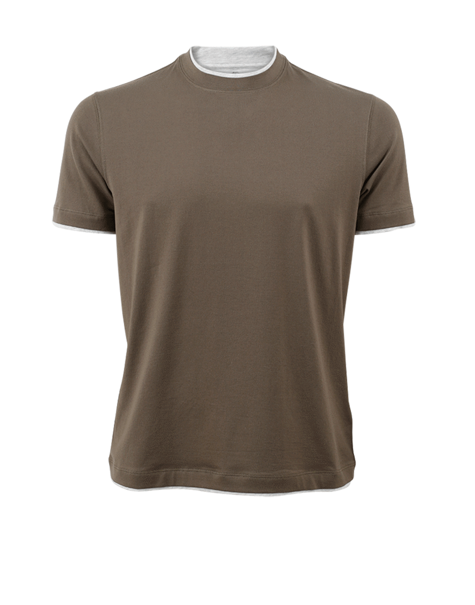 BRUNELLO CUCINELLI-Double Layered Look T-Shirt-