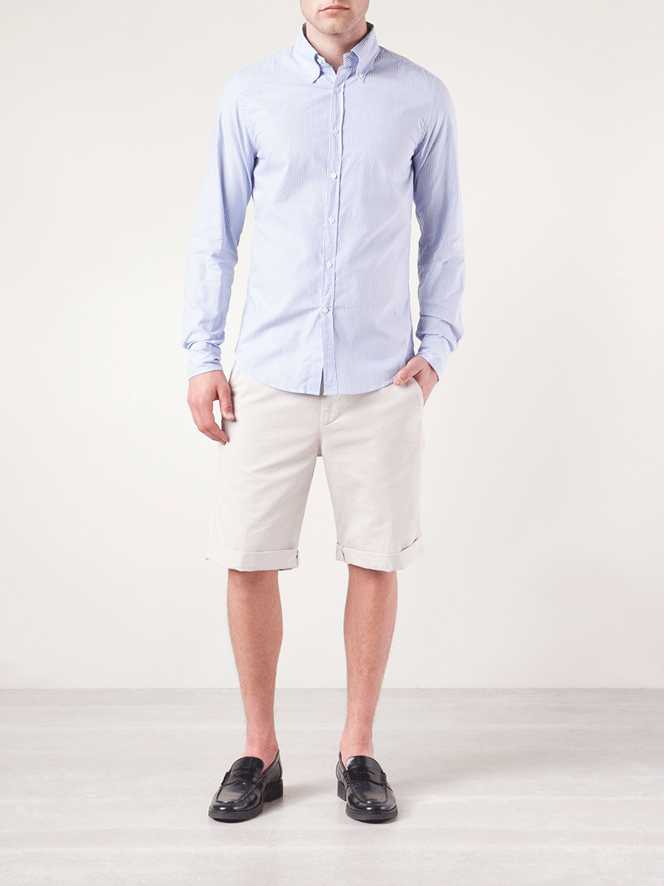 BRUNELLO CUCINELLI-Striped Button Down Shirt-