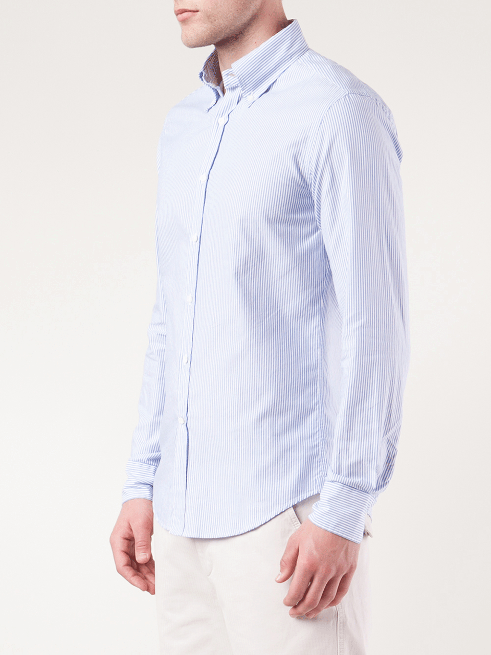 BRUNELLO CUCINELLI-Striped Button Down Shirt-