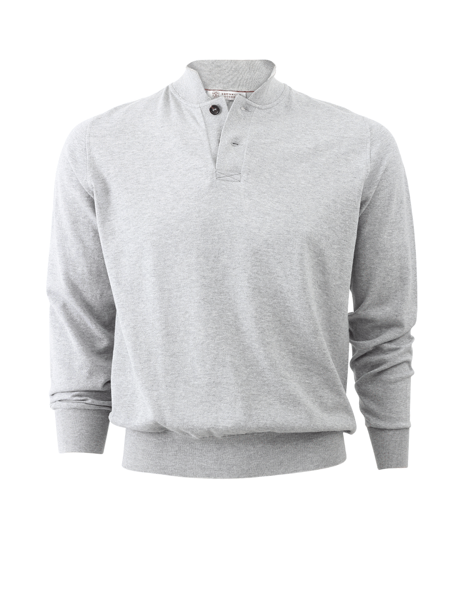 BRUNELLO CUCINELLI-Cotton Knit Polo Shirt-