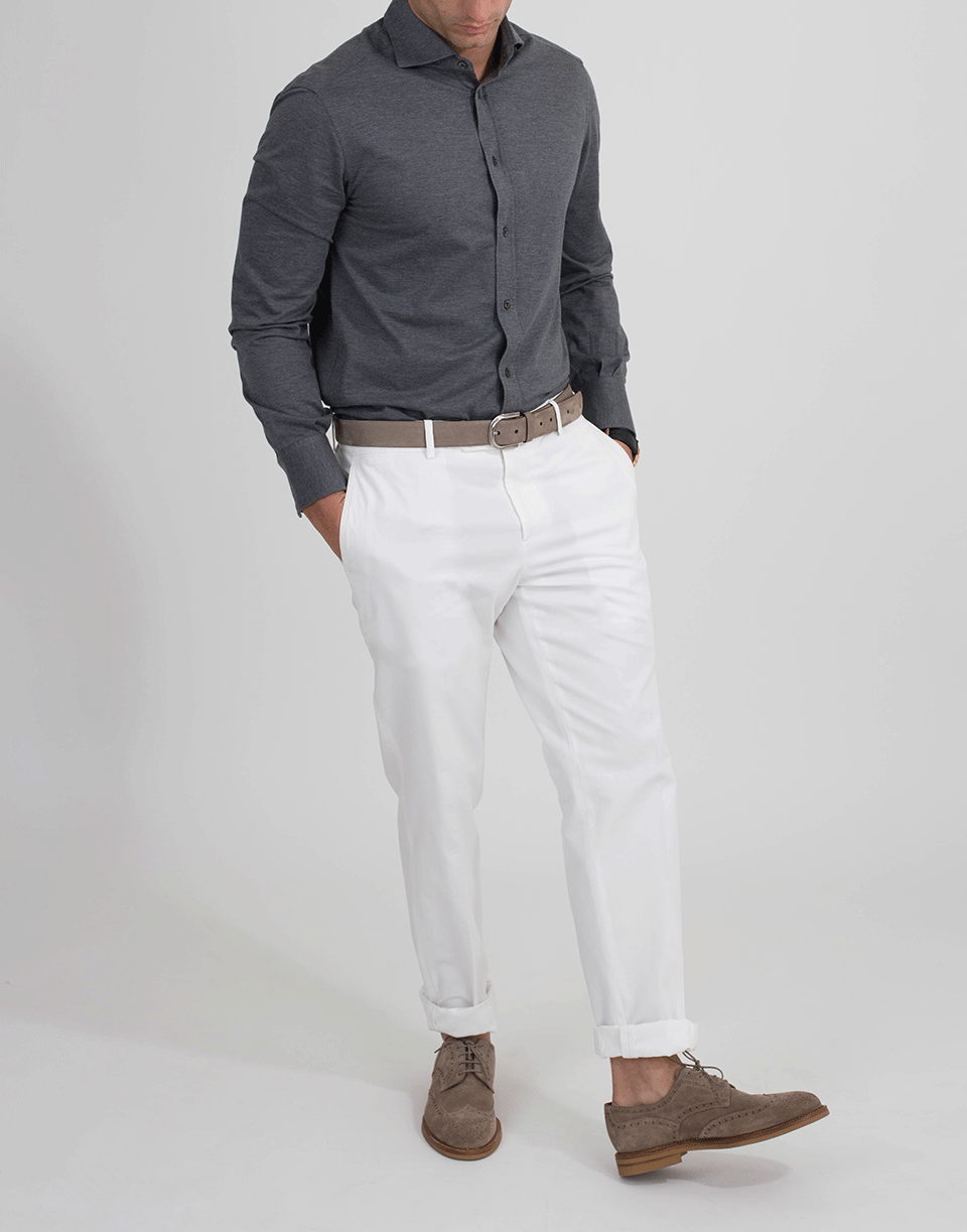 BRUNELLO CUCINELLI-Basic Fitted Shirt-