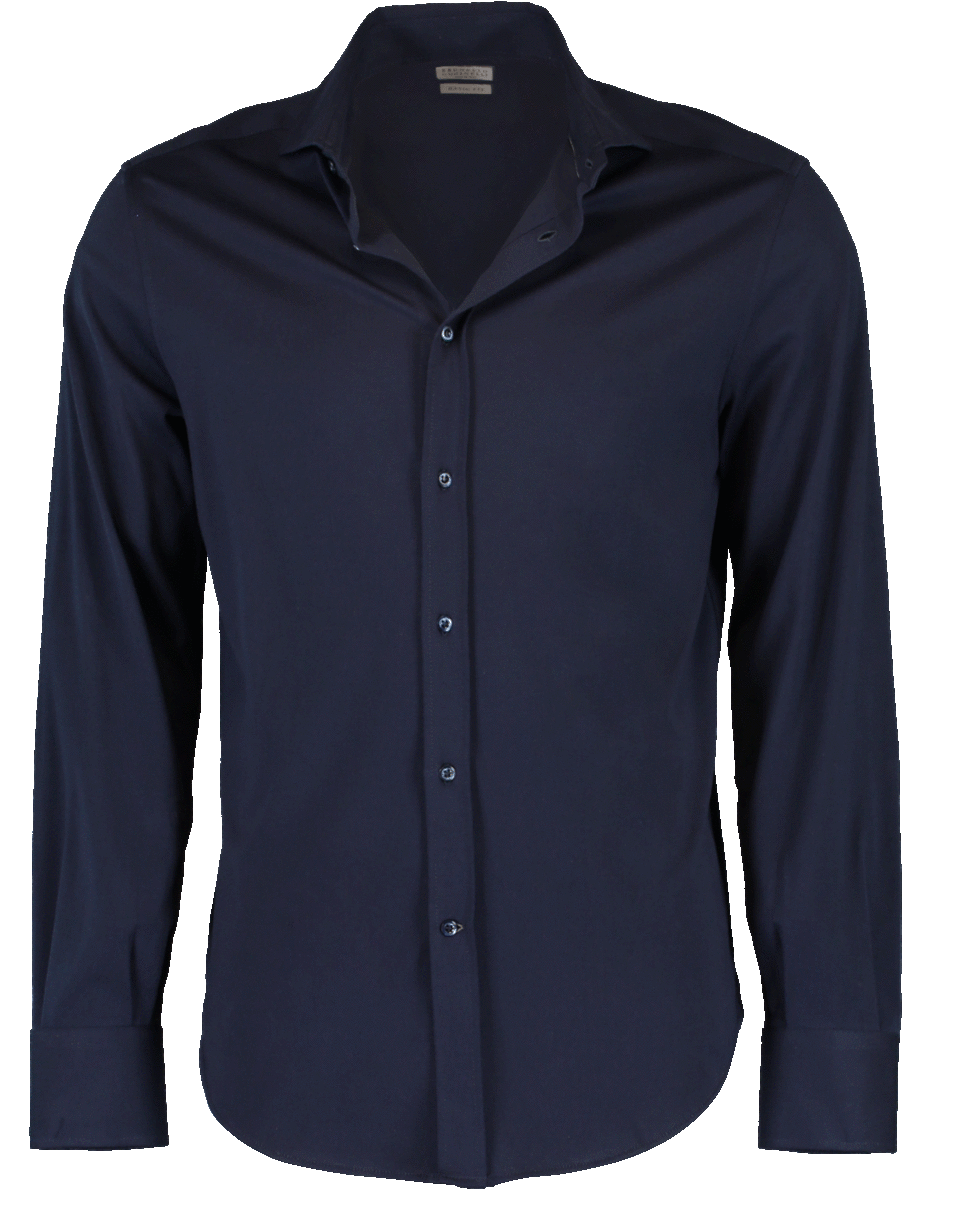 BRUNELLO CUCINELLI-Smooth Jersey Dress Shirt-