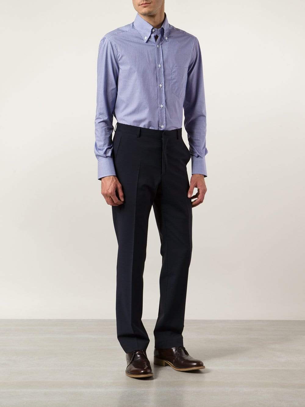 BRUNELLO CUCINELLI-Checked Button Down Shirt-