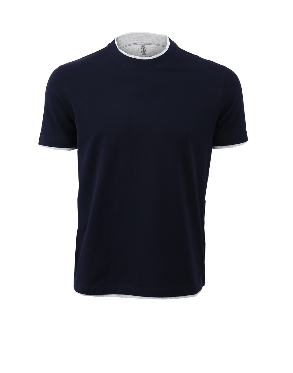 BRUNELLO CUCINELLI-Double Layered Look T-Shirt-