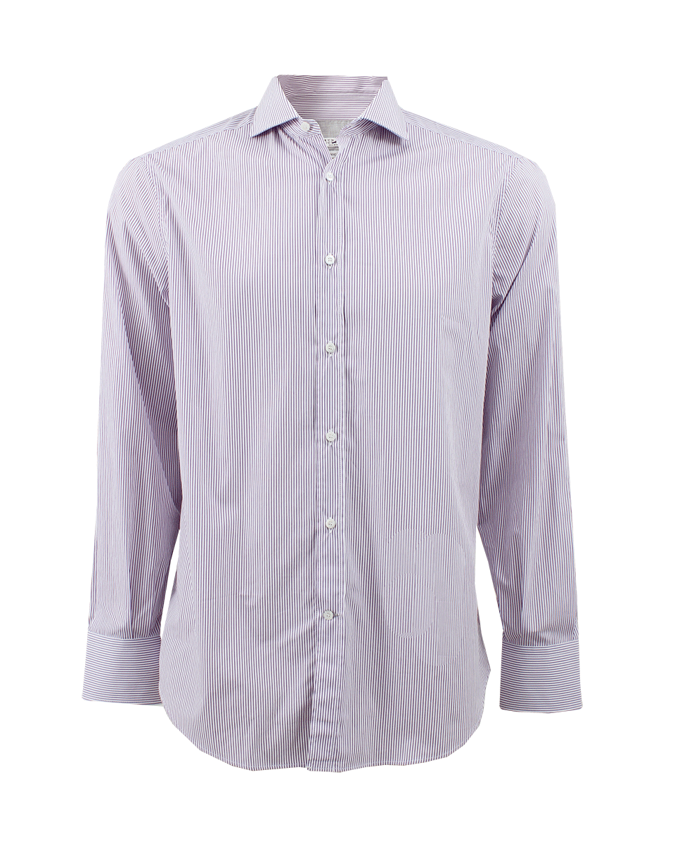 BRUNELLO CUCINELLI-Spread Collar Stripe Shirt-